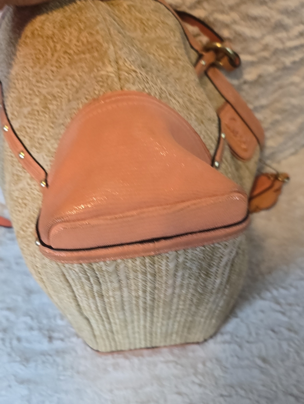 Coach Alexandra Woven Straw Tote Bag - Picture 6 of 10